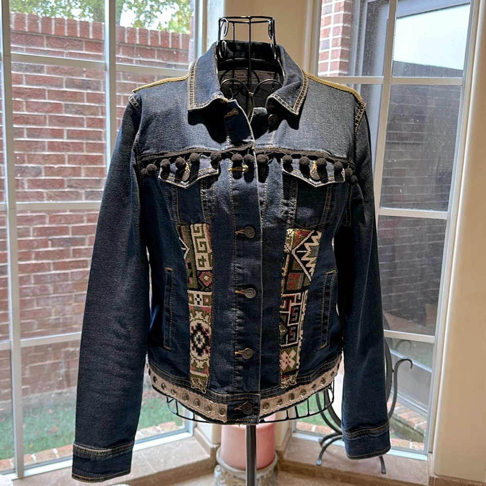 Two Tequila Sisters Blue Denim Jacket | Sz M